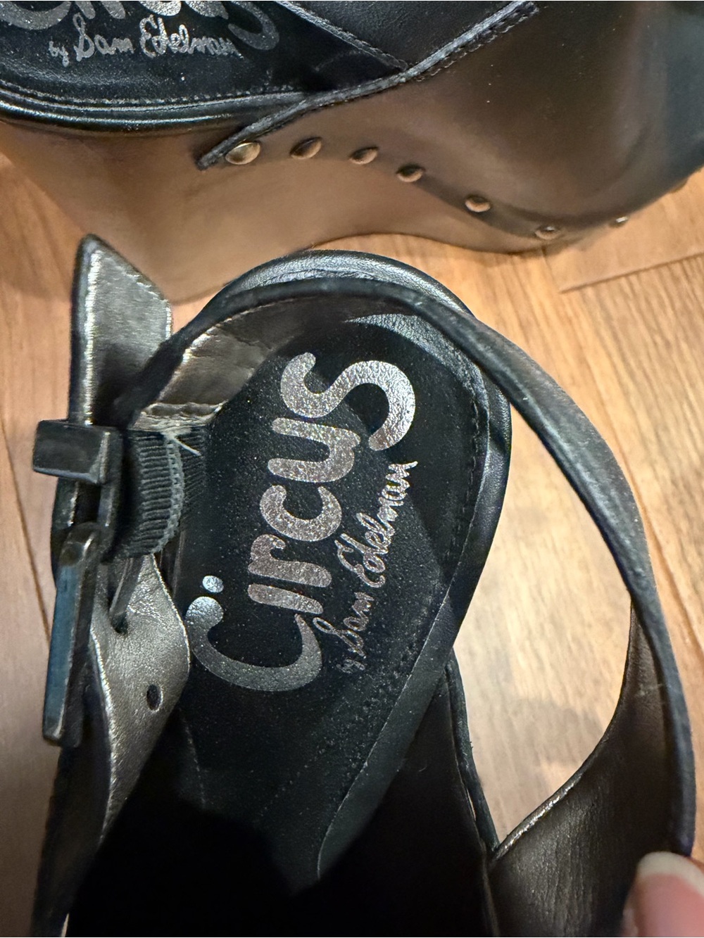 Circus by Sam Edelman Black Open-Toe Slingback Heels - Picture 3 of 5